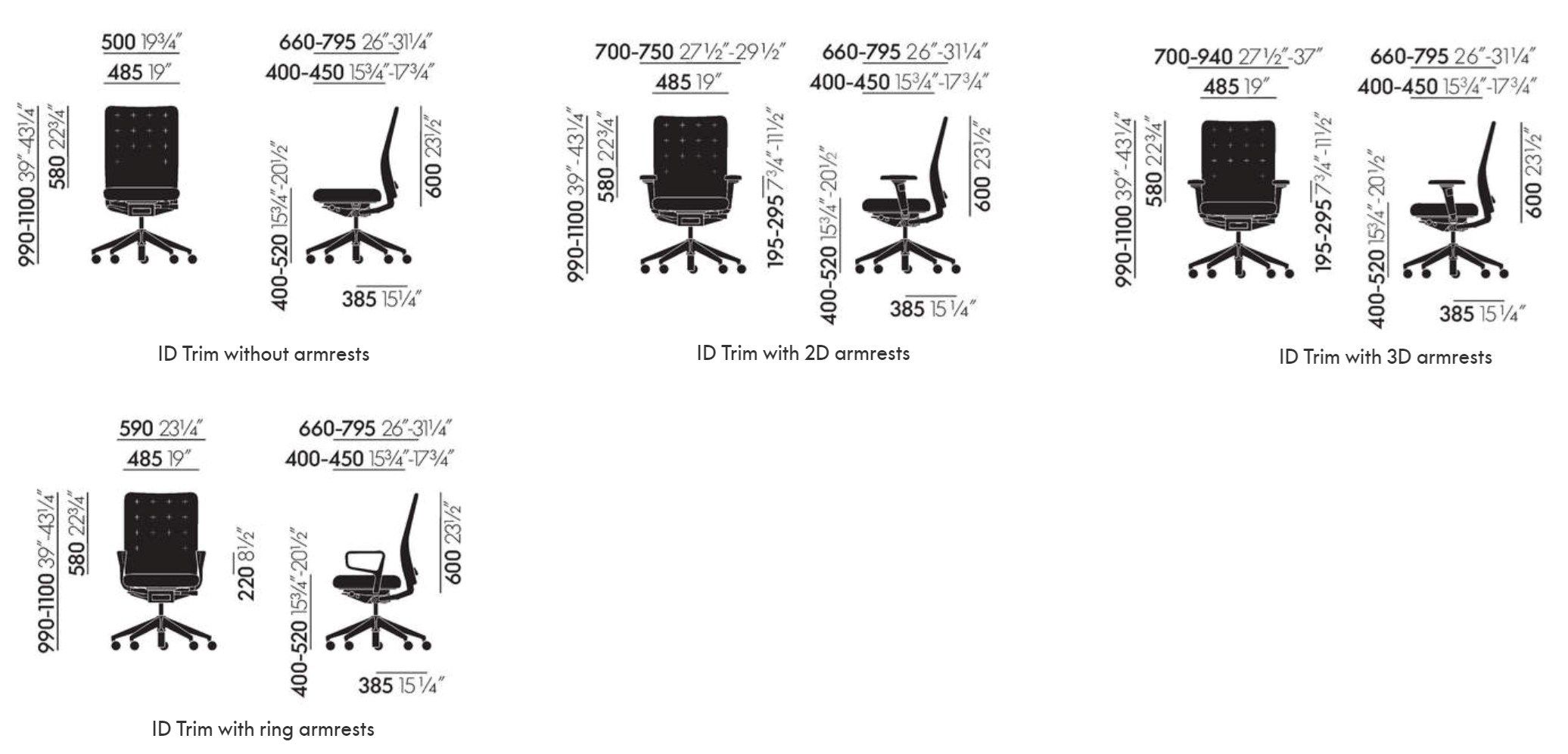 Тканевый поворотный операционный стул VITRA ID Chair Concept ARCH-00084854 - Вид №4