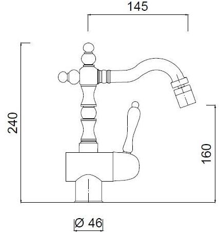 Rubinetteria Giulini Смеситель для биде, однорычажный, с регулируемым изливом Classic revolution - praga F7529ace - Вид №1