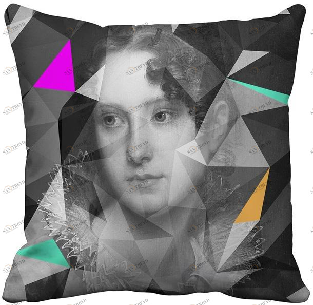 Mineheart Подушка с квадратным мотивом из холста  Acc/080 -bc 