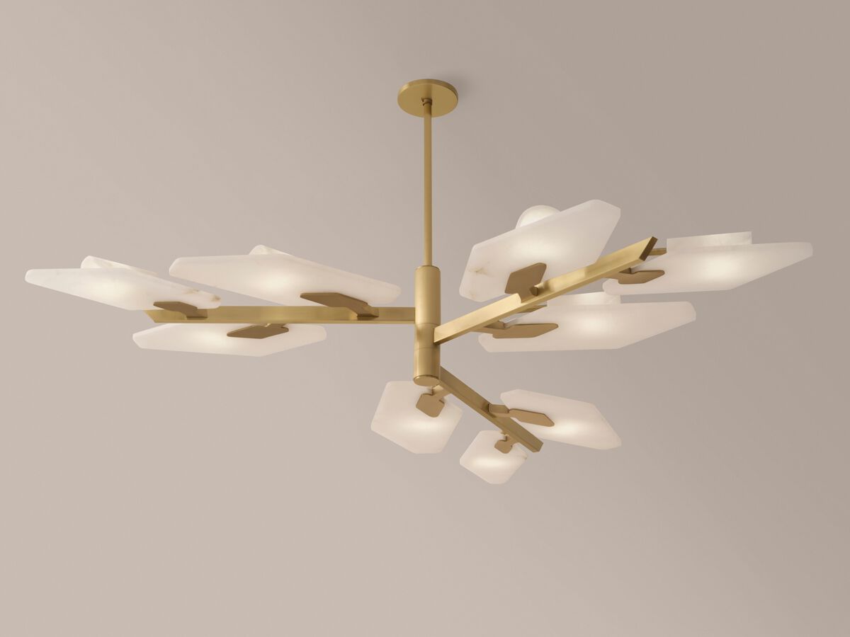 Светодиодный потолочный светильник ручной работы из металла и алебастра GASPARE ASARO LEAF ARCH-00023059