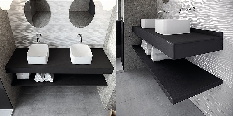 СТОЛЕШНИЦА ИЗ КАМНЯ CAPRI 100 СМ ANTRACITA McBath - Вид №2