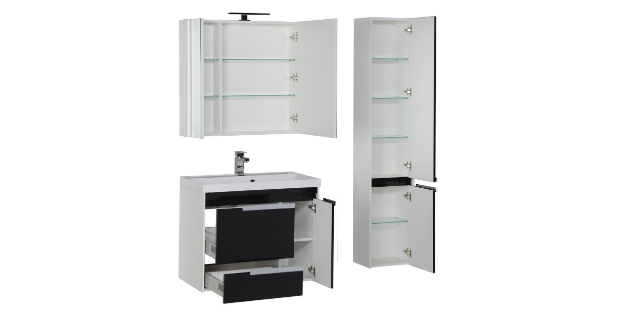 Комплект мебели Aquanet Тиволи 80 черный 00180570 - Вид №3