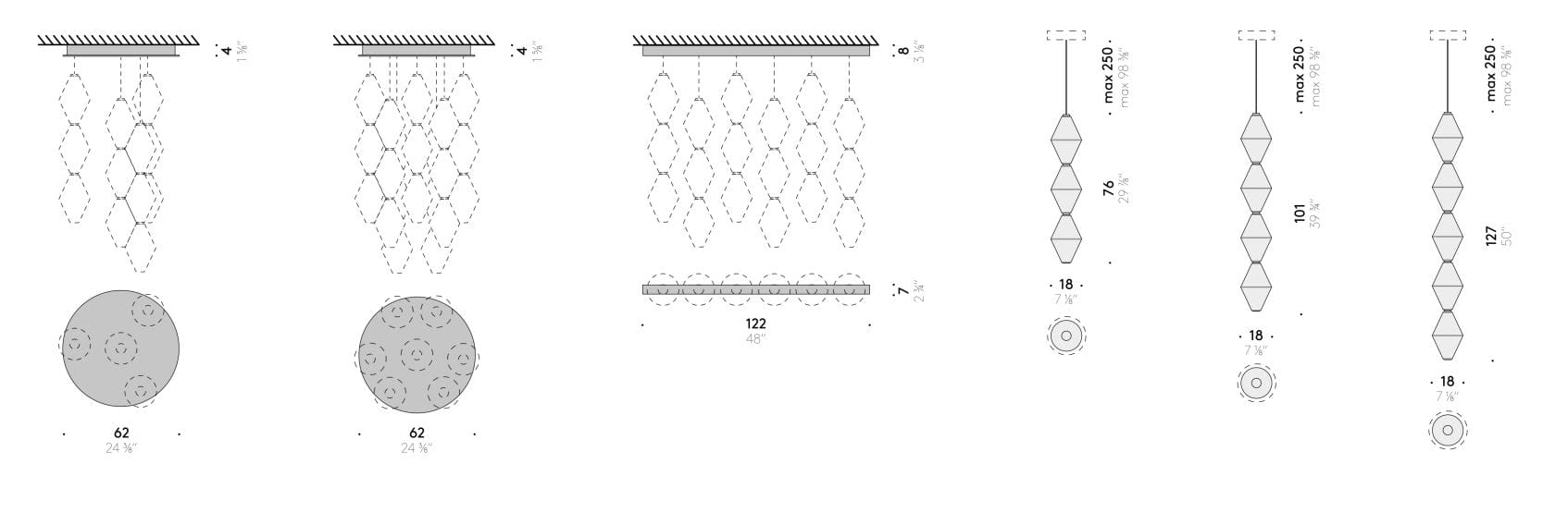Модульная стеклянная светодиодная подвесная лампа DE PADOVA Helium Mini ARCH-00055138 - Вид №40