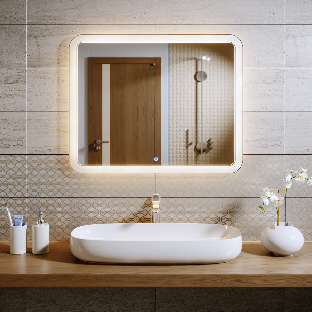 Зеркало в ванную с подсветкой белое 60х80 см Vanda Lux ALAVANN VANDA LUX 303905 Белый  - Вид №1