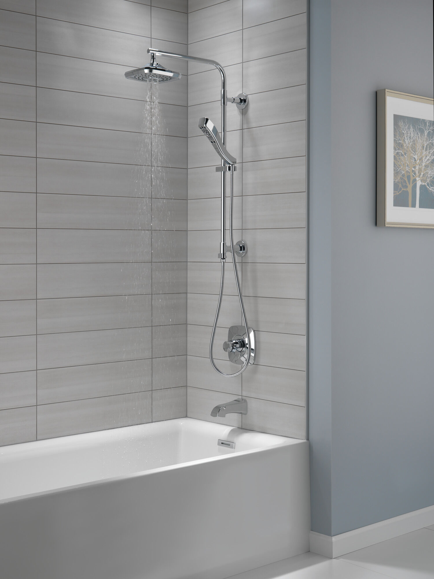 52690-CZ H2Okinetic® 3-х позиционная душевая лейка Raincan Delta Faucet Universal Showering Шампанское бронза  - Вид №2