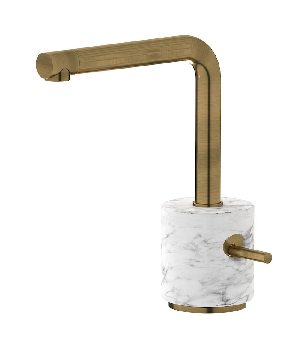 Смеситель для раковины на 1 отверстие в комплекте с донным клапаном WE ARE IB mm200mb_1 Modern Bronze Marmo