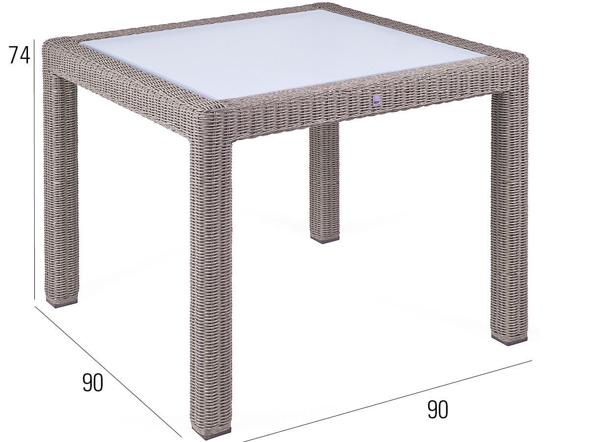 68.00.0510 Стол Bellini Koala - стеклянная поверхность - 90 x 90 Mbm  - Вид №2