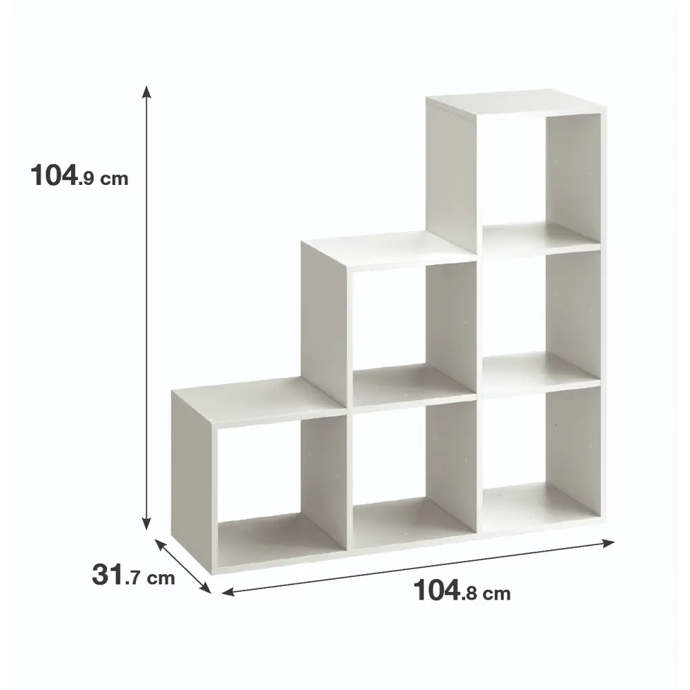 Стеллаж KONSENSA Руан 6 секций 104x104x31.7 см ЛДСП цвет белый STLM-2150133 - Вид №1