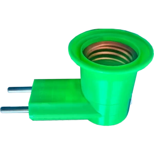 Адаптер вилка-патрон с выключателем 220 В цвет зеленый