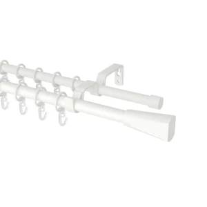 Настенный карниз раздвижной двухрядный KREAFORTA Грац d16/19 160-300 см металл цвет белый