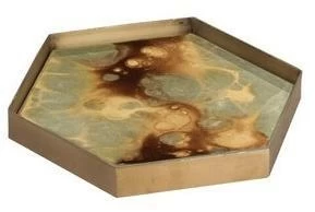 Ethnicraft Стеклянный поднос с ручной росписью Organics 20539