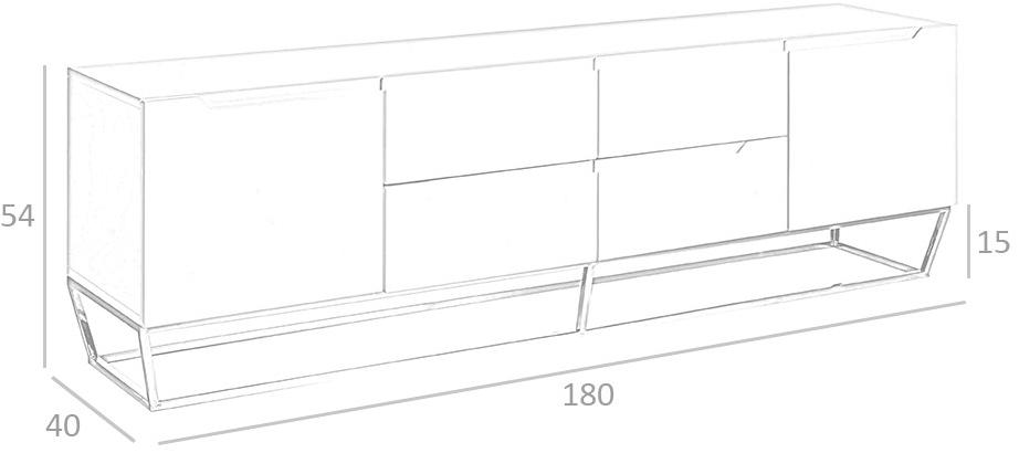 Angel Cerdá Тумба под телевизор из лакированной мдф с ящиками Urban deco 3105 cp1801-tv Angel Cerda - Вид №6