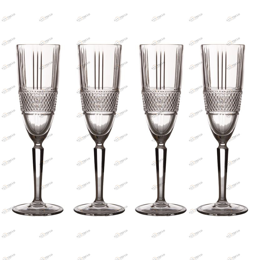 Бокалы для шампанского стеклянные 4 штуки прозрачные Verona MAXWELL & WILLIAMS VERONA 00-3946430 Прозрачный