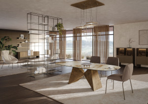 Книжный шкаф с металлическими перегородками