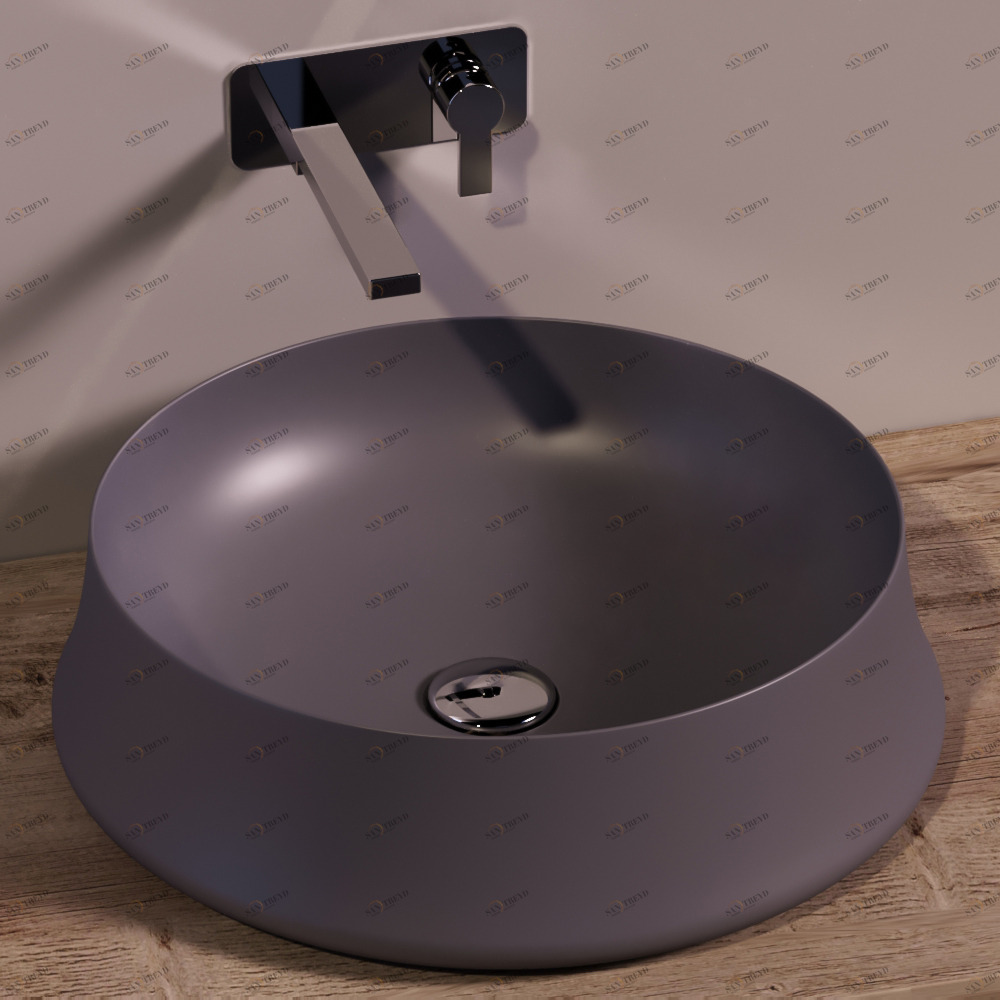 SH01ANTRACITEMATT Накладная раковина на столешницу  круглая Simas Sharp