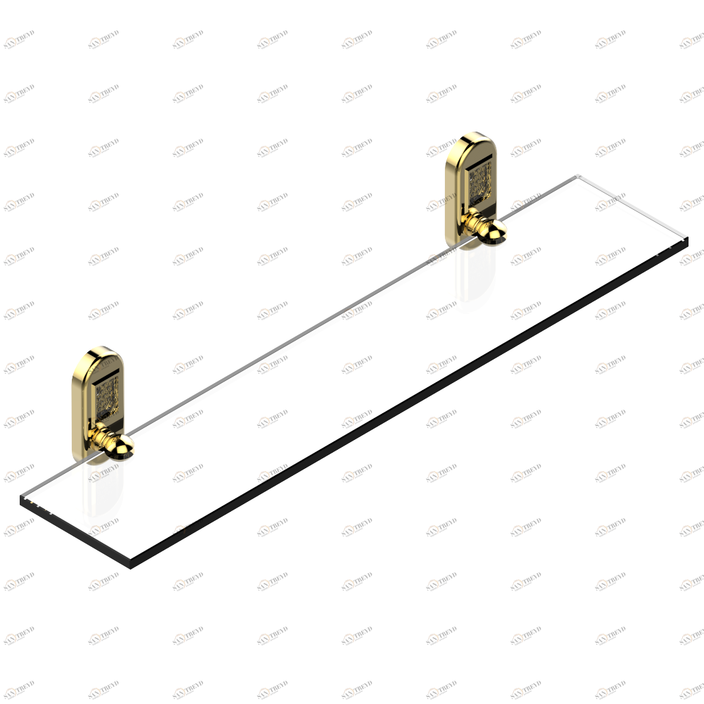 A2E-564 Полка стеклянная 60 cм с кронштейнами Thg-paris Venice Покрытие PVD золотистый цвет A2E-564 CAT.F