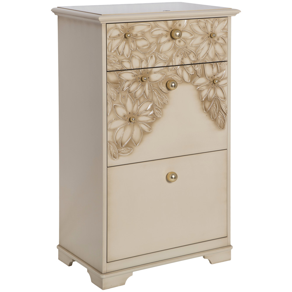 11620 Тумба для обуви Терра-3 (с 3-мя ящиками) Айвори Мраморное золото BOGACHO 4627196590366 - Вид №1