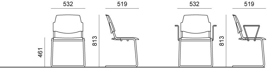 Diemmebi Стул из ткани с подлокотниками Volée sun-id-1390787 - Вид №2