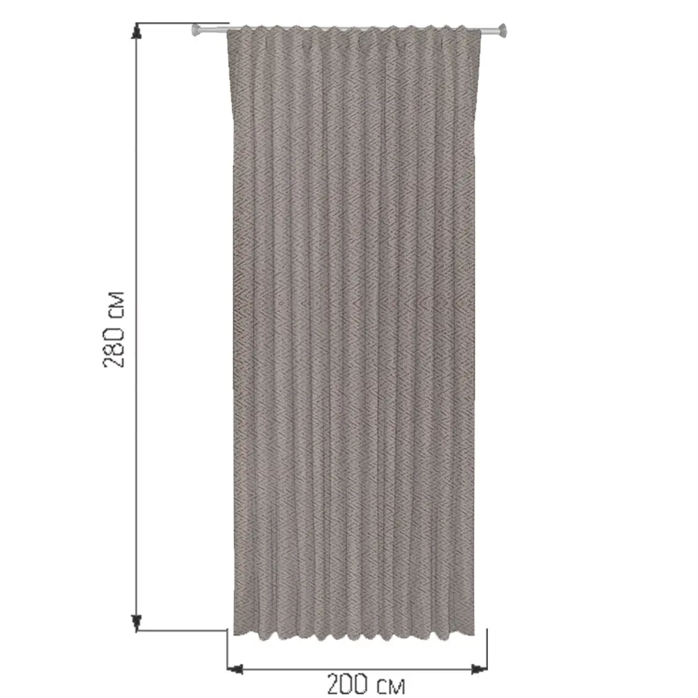 Штора на ленте со скрытыми петлями блэкаут 200x280 см цвет кремовый WITERRA STLM-2125111 - Вид №2