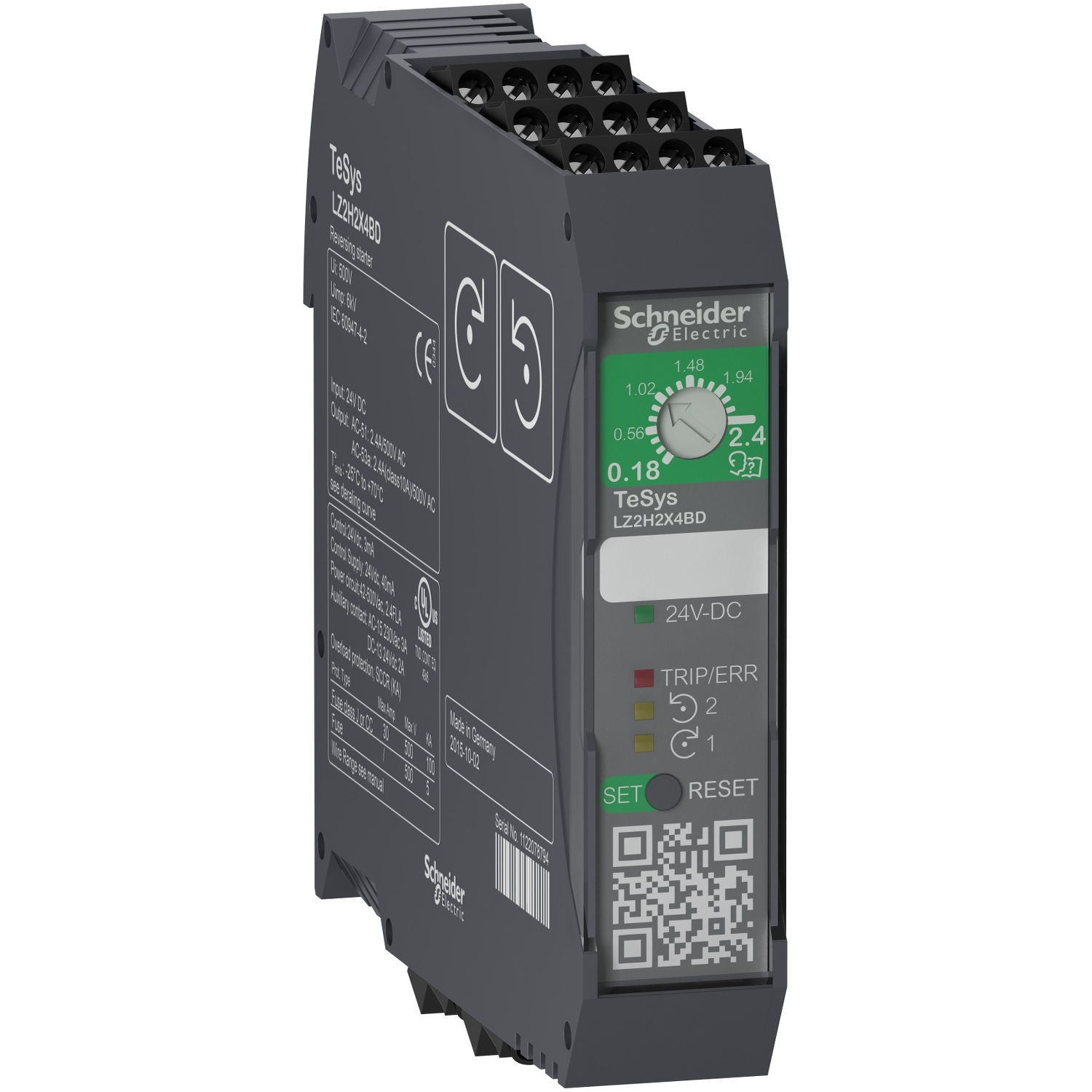 LZ2H2X4FU Пускатель реверсивный H 0.18-2.4А 110-230В AC винтовые зажимы Schneider Electric TeSys 