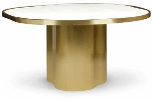 JOSÉ LEITE DE CASTRO Круглый обеденный стол из латуни и мрамора  13208547