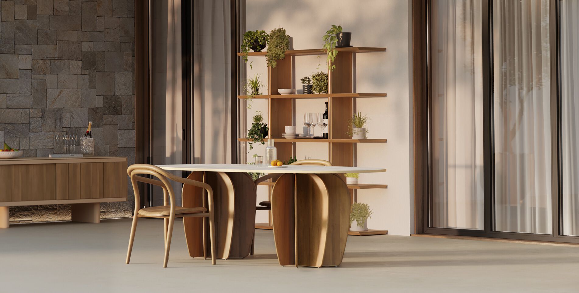 Двухсторонний книжный шкаф из тикового дерева Punt Shadow ARCH-00077580 - Вид №2