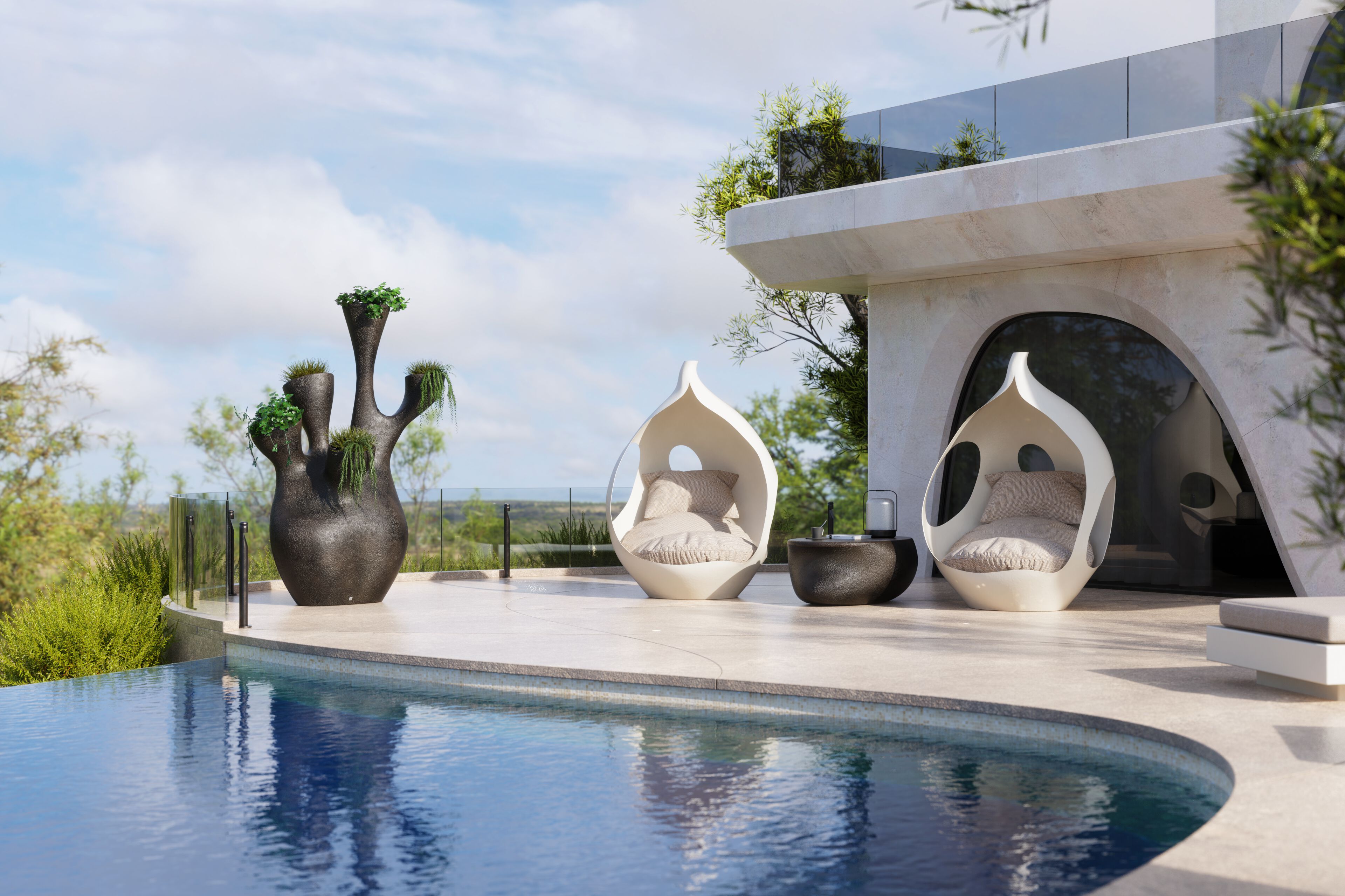 Стекловолокно садовое кресло GANSK TULIP ARCH-00091425 - Вид №3