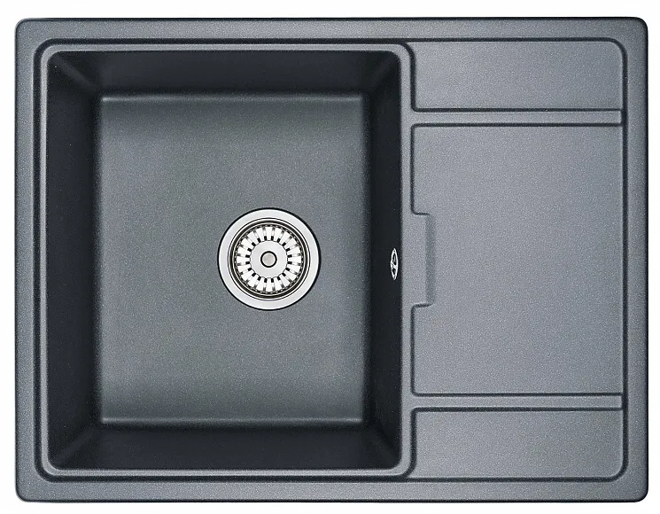 6503, ШВАРЦ (чёрный металлик), кухонная мойка, кварц