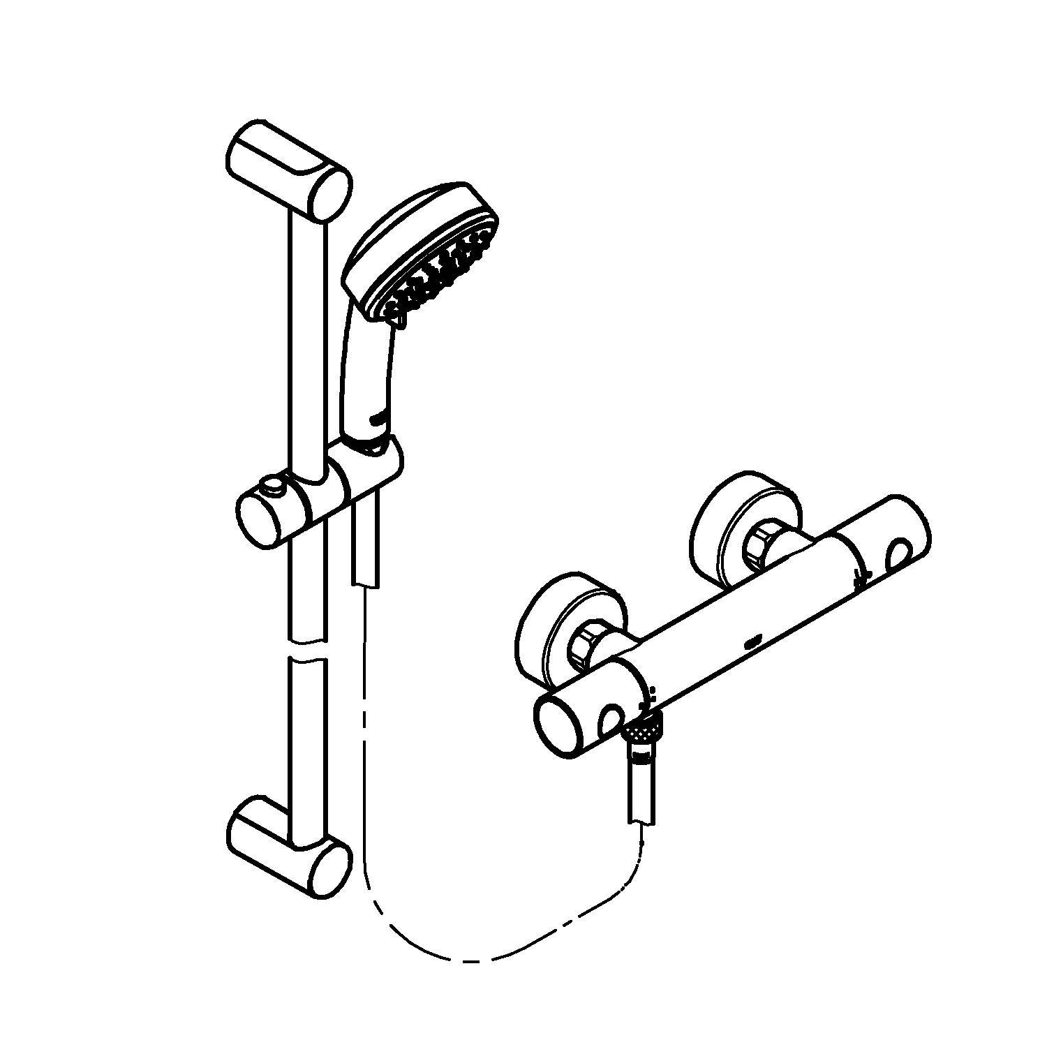 Термостат для душа GROHE Grohtherm 800 Cosmopolitan + Душевой гарнитур Tempesta Cosmopolitan (34769000) - Вид №1
