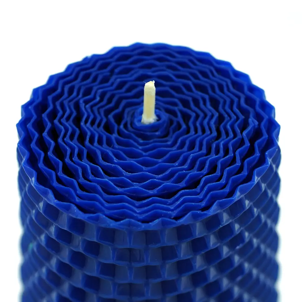Свеча вощинная цилиндр синяя 4x6.5 см EVIS STLM-2030312 - Вид №1