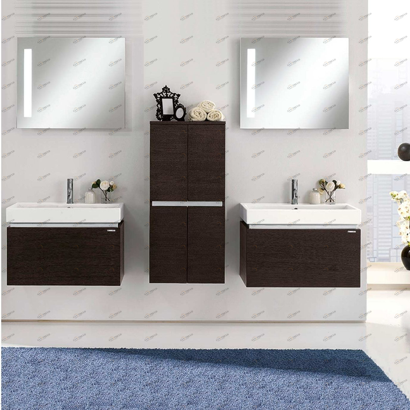 LINE 6 Комплект мебели cm 75+50+75 Berloni Bagno 43222