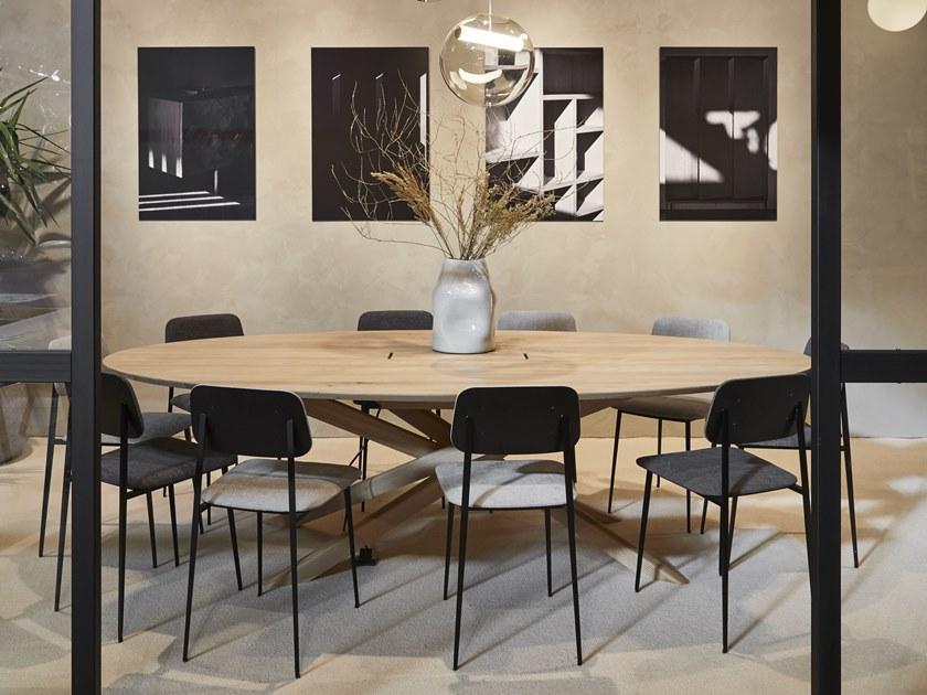 Ethnicraft Овальный стол для совещаний из дуба с системой прокладки кабелей Oak mikado sun-id-1443500 - Вид №5