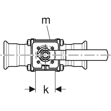 GEBERIT 92109 Шаровой кран Geberit Mapress из нержавеющей стали с рукояткой, с двумя пресс-соединениями  - Вид №3