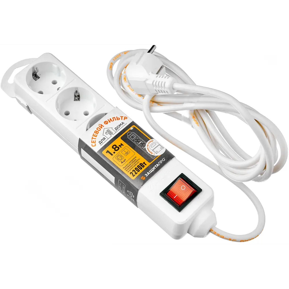 Сетевой фильтр ЗАЩИТА ПРО с 4 розетками и защитой от перегрузок 82741280 STLM-0035244 - Вид №2