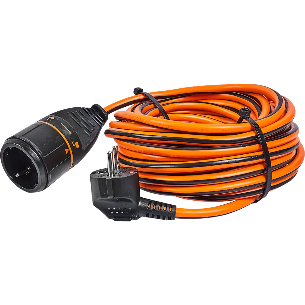 Удлинитель-шнур Electraline Electralock 1 розетка с заземлением 3x1.5 мм 10 м 3580 Вт цвет оранжевый/черный 82746257 STLM-2013665  - Вид №2