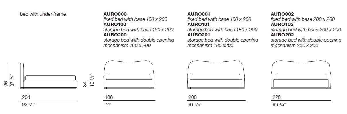 Двуспальная кровать для хранения ткани BODEMA AURORE ARCH-00144614 - Вид №3