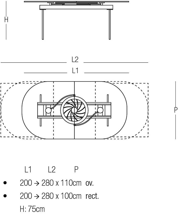 NAOS Овальный раздвижной обеденный стол из хрусталя sun-id-1397620 - Вид №2
