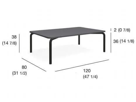 Низкий прямоугольный садовый столик RODA катушка ARCH-00016296 - Вид №2