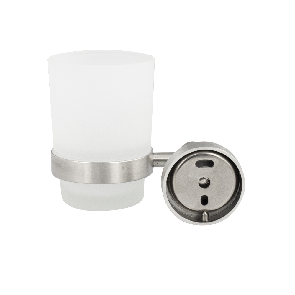 GFmark - Стакан стеклянный, с креплением к стене, из нержавеющей стали, код: 80005  - Вид №5