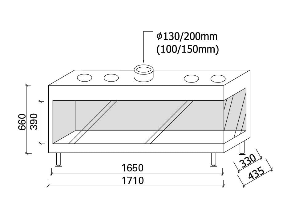 Газовый угловой камин Metalfire ARCH-00114543