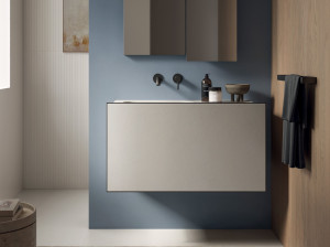 Подвесной шкаф для умывальника со встроенной раковиной