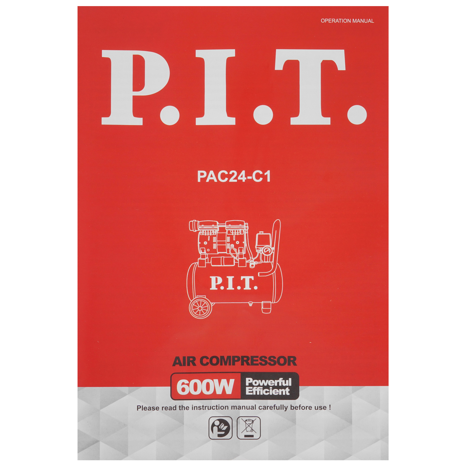 Компрессор поршневой безмасляный P.I.T. PAC24-C1 5339625 PIT STDN-0041845 - Вид №5