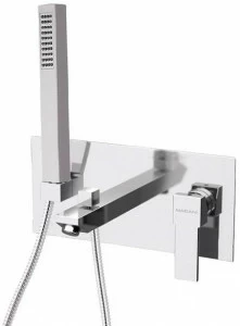 Rubinetterie Mariani Смеситель для ванны настенный с ручным душем и тарелкой Polar 175-pa