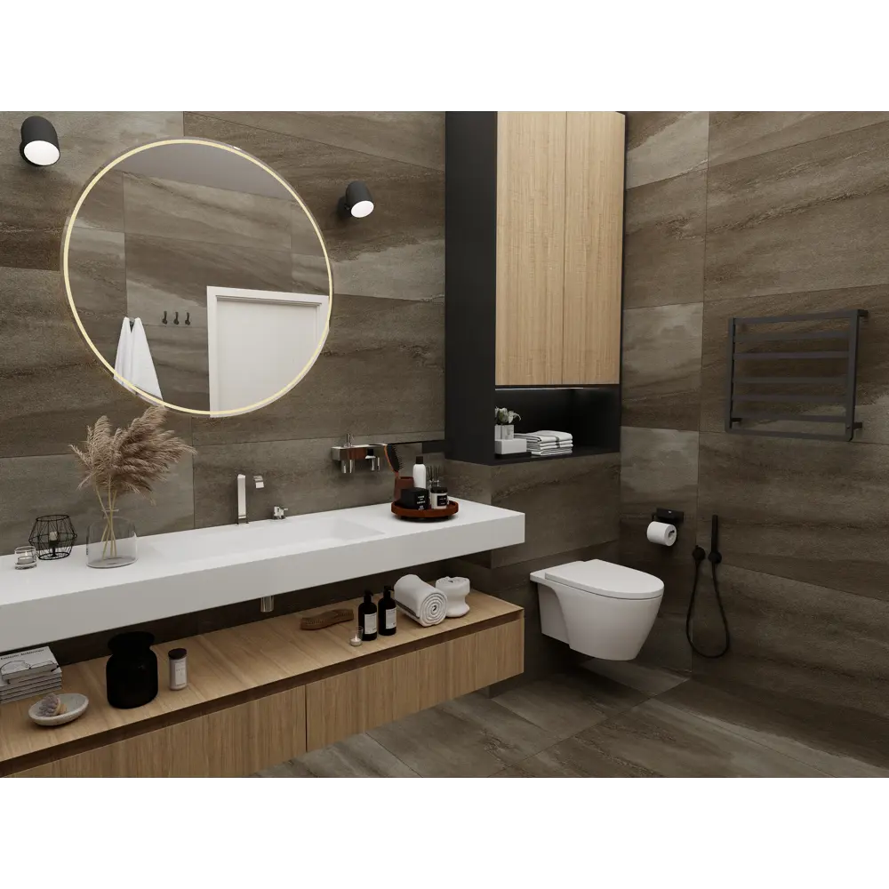 Глазурованный керамогранит Duna Damasco Antracite Sugar 60x120 см 1.44 м² матовый цвет черный STLM-2112461 - Вид №2