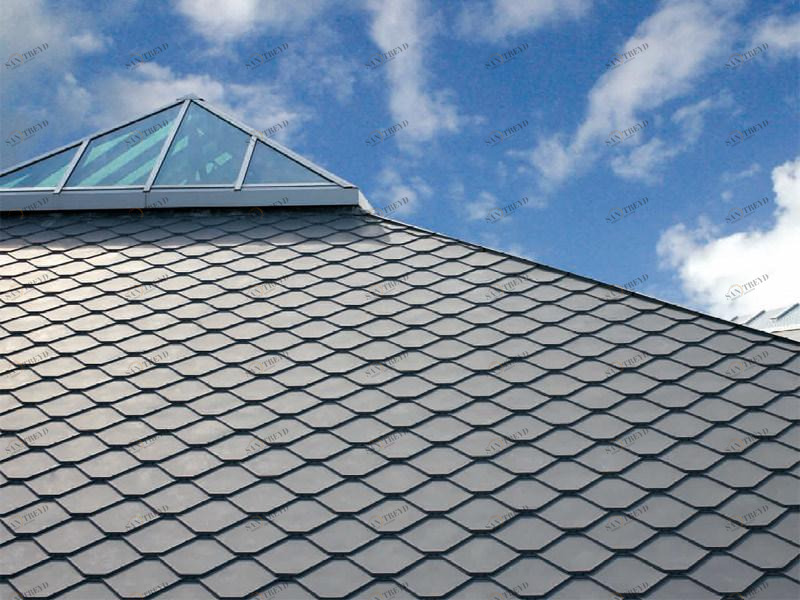 VMZINC Кровля из титан-цинка с черепицей sun-id-1477163