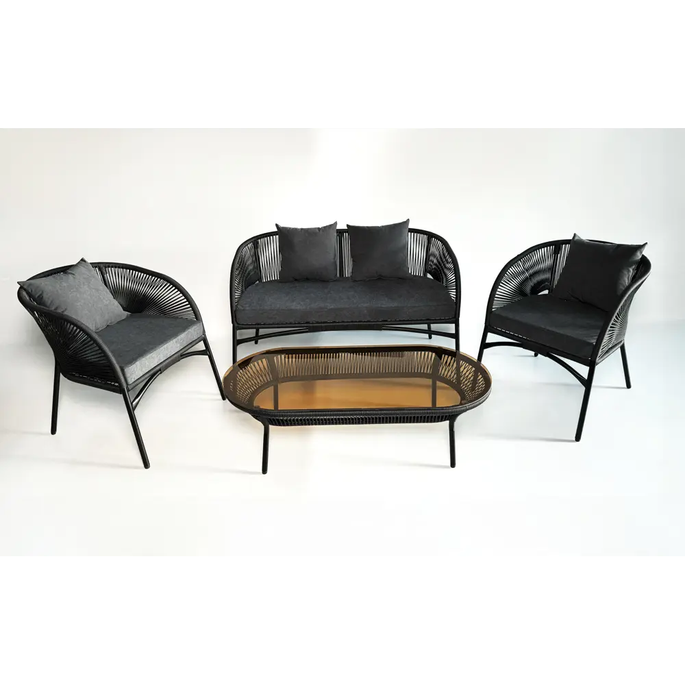 Набор садовой мебели Lazuno Lara - ротанг черный (стол, диван, 2 кресла) 89354372 Santreyd STLM-1445462