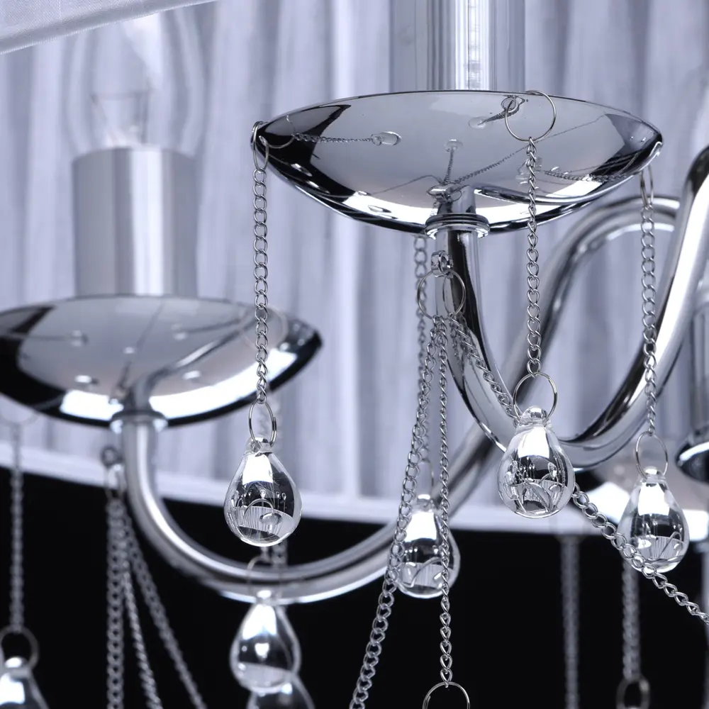 Люстра Нора 5xE14x60 Вт, металл/текстиль, цвет хром/белый MW-Light STLM-2124831 - Вид №7