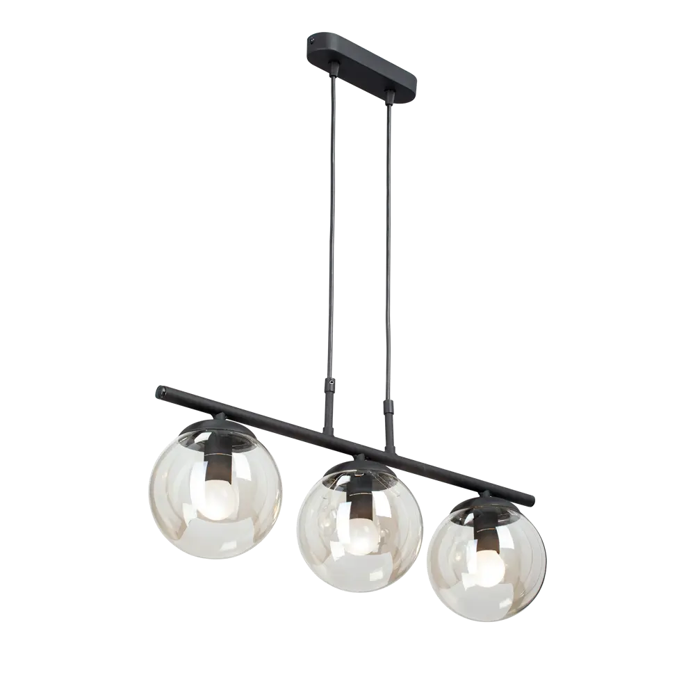 Подвесной светильник Vitaluce Евгения 3 лампы 9м² Е14 цвет черный матовый STLM-2122992 - Вид №2