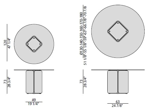 Круглый Хрустальный обеденный стол Porada двадцать четыре ARCH-00121677 - Вид №8
