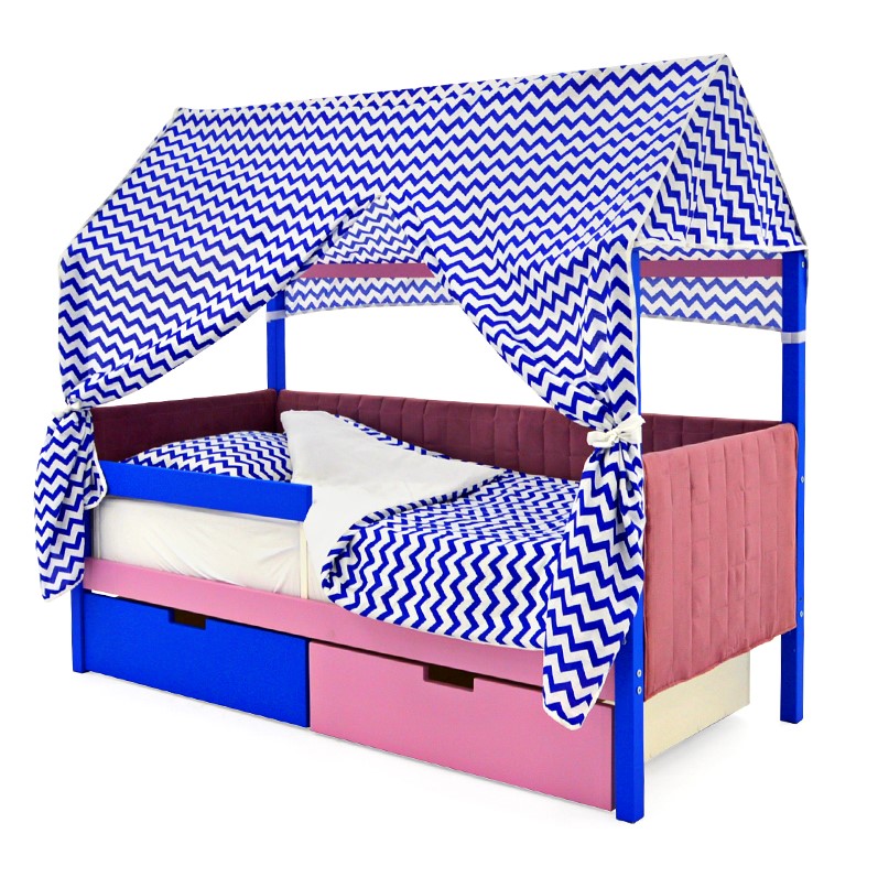 Детская кровать-домик мягкая синяя-лаванда Svogen БЕЛЬМАРКО  00-3873192 Розовый Santreyd  - Вид №11